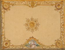 Design for a ceiling with painted decoration, 1830-97. Creators: Jules-Edmond-Charles Lachaise, Eugène-Pierre Gourdet