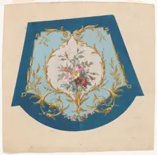 Design for a Chair Seat Cover, ca. 1850-70. Creator: Anon