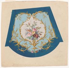 Design for a Chair Seat Cover, ca. 1850-70. Creator: Anon