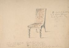 Design for a Chair with Turned Front Legs, early 19th century. Creator: Anon