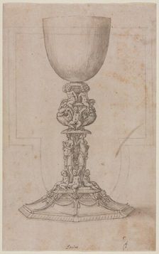 Design for a Chalice (recto), mid 1500s. Creator: Luzio Romano (Italian, active 1528-75)