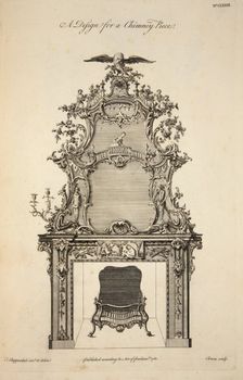 Design for a Chimney Piece , pub. 1761 (engraving). Creator: Thomas Chippendale (1718 - 1779) after