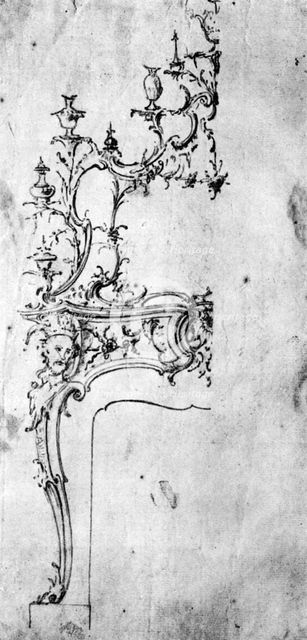 Design for a chimneypiece, 1750s, (1929). Artist: Matthias Lock