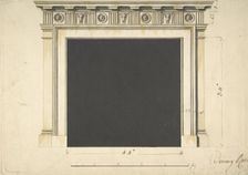 Design for a Chimneypiece with a Classical Cornice, for Ampthill Park, Bedfordshire..., ca. 1769. Creator: William Chambers