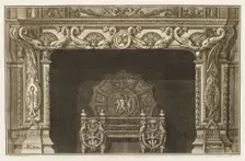 Design for a chimneypiece with foliate ornamentation and medallions, 1769. Creator: Giovanni Battista Piranesi
