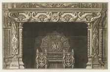 Design for a chimneypiece with foliate ornamentation and medallions, 1769. Creator: Giovanni Battista Piranesi