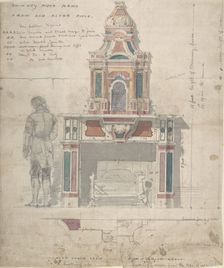 Design for a Chimneypiece Made from an Old Altarpiece, 19th century. Creator: Anon