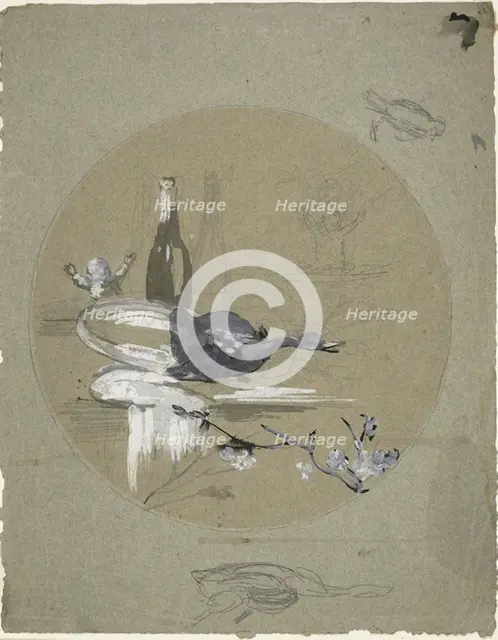Design for a China Plate, c. 1882. Creator: Eugene Carriere.