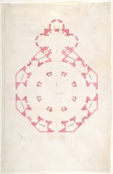 Design for a Church with a Central Octagonal Plan, 1570-1620. Creator: Anon