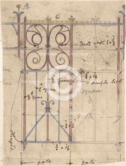 Design for a Church Gate, ca. 1880. Creator: Richardson Ellson & Co.