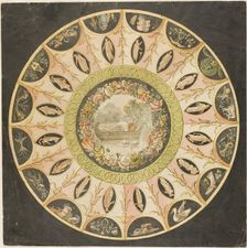 Design for a Circular Ceiling Decoration, n.d. Creators: Unknown, Pierre Francois Leonard Fontaine, Charles Percier