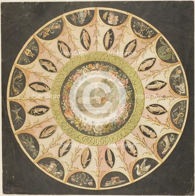 Design for a Circular Ceiling Decoration, n.d. Creators: Unknown, Pierre Francois Leonard Fontaine, Charles Percier.