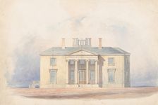 Design for a Classical Country House, Entrance Elevation, early 19th century. Creator: Anon