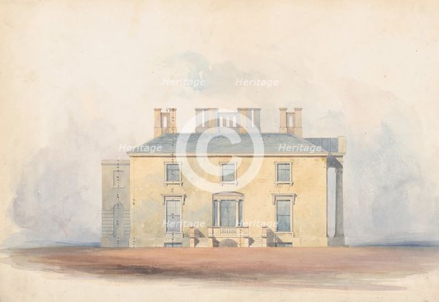 Design for a Classical Country House, Side Elevation, early 19th century. Creator: Anon.