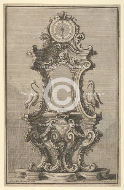 Design for a Clock, from 'Disegni Diversi', 1714 or 1750. Creator: Giovanni Giardini.