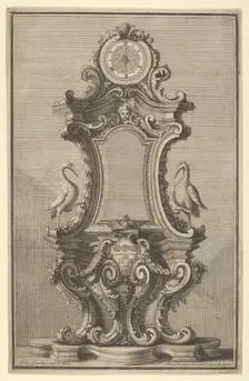 Design for a Clock, from Disegni Diversi 1714 or 1750. Creator: Giovanni Giardini