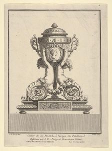 Design for a Clock, Title Page to Cahier de six Pendules ca. 1770. Creators: Jean Francois Forty, C Colinet