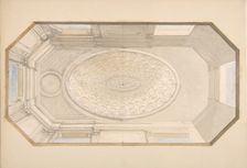 Design for a coiffered ceiling, second half 19th century. Creators: Jules-Edmond-Charles Lachaise, Eugène-Pierre Gourdet