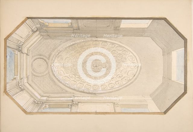 Design for a coiffered ceiling, second half 19th century. Creators: Jules-Edmond-Charles Lachaise, Eugène-Pierre Gourdet.