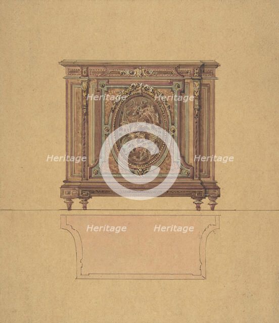 Design for a Commode, ca. 1870-80. Creator: A. Damon et Cie.