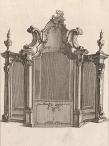 Design for a Confessional, Plate 4 from an Untitled Series of Designs for C..., Printed ca. 1750-56. Creator: Carl Pier