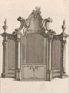 Design for a Confessional, Plate 4 from an Untitled Series of Designs for C..., Printed ca. 1750-56. Creator: Carl Pier
