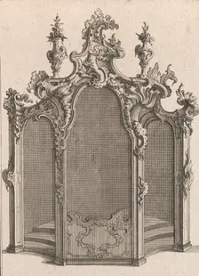 Design for a Confessional, Plate 1 from an Untitled Series of Designs for C..., Printed ca. 1750-56. Creator: Carl Pier