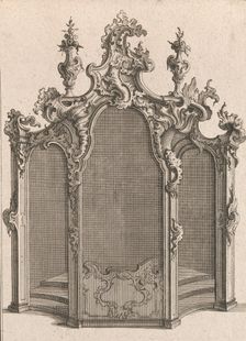 Design for a Confessional, Plate 1 from an Untitled Series of Designs for C..., Printed ca. 1750-56. Creator: Carl Pier