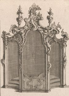 Design for a Confessional, Plate 1 from an Untitled Series of Designs for C..., Printed ca. 1750-56. Creator: Carl Pier