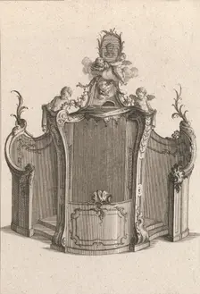 Design for a Confessional, Plate 2 from an Untitled Series of Designs for C..., Printed ca. 1750-56. Creator: Carl Pier