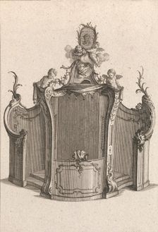 Design for a Confessional, Plate 2 from an Untitled Series of Designs for C..., Printed ca. 1750-56. Creator: Carl Pier