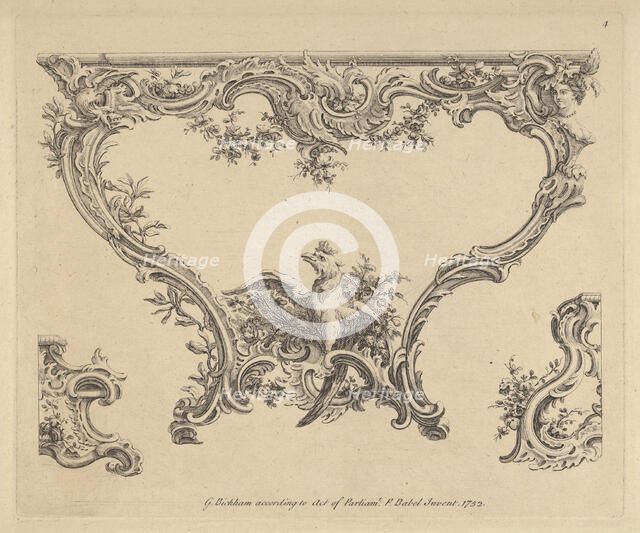 Design for a Console Table, 1752. Creator: Pierre Edme Babel.