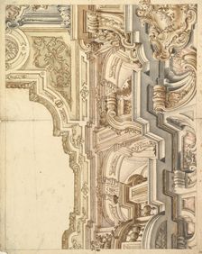 Design for a cornice., 1700-1780. Creator: Anon