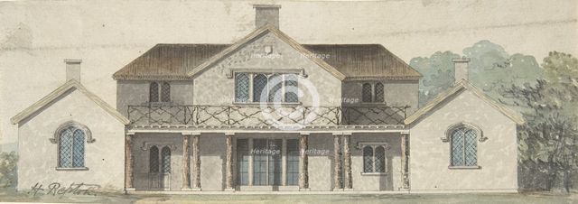 Design for a Cottage Ornée in the Tudoresque Style, late 18th-early 19th century. Creator: Humphry Repton.