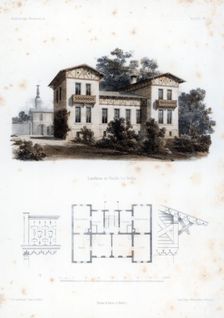 Design for a country house in Moabit, near Berlin, Germany, c1850. Artist: Anst von W Loeillot