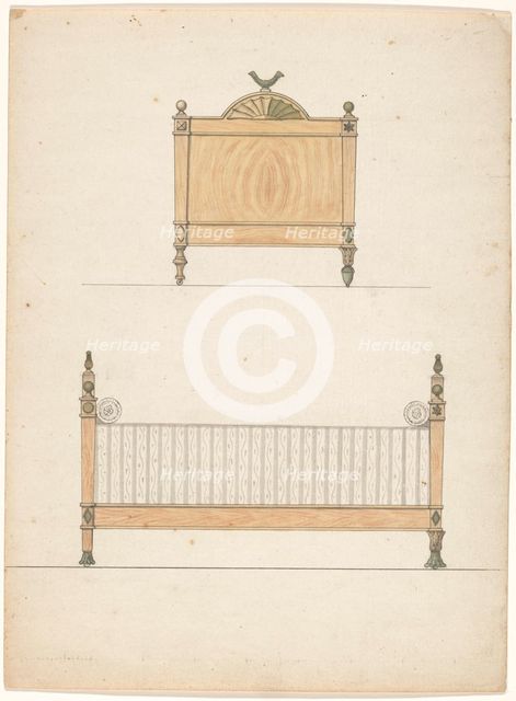 Design for a crib, c.1790. Creator: Anon.