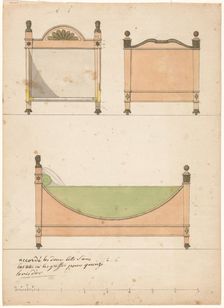 Design for a crib, c.1790. Creator: Anon