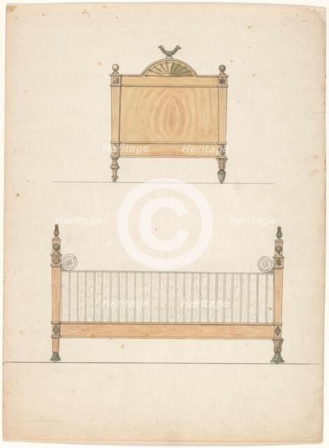 Design for a crib, c.1790. Creator: Anon.