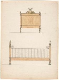 Design for a crib, c.1790. Creator: Anon