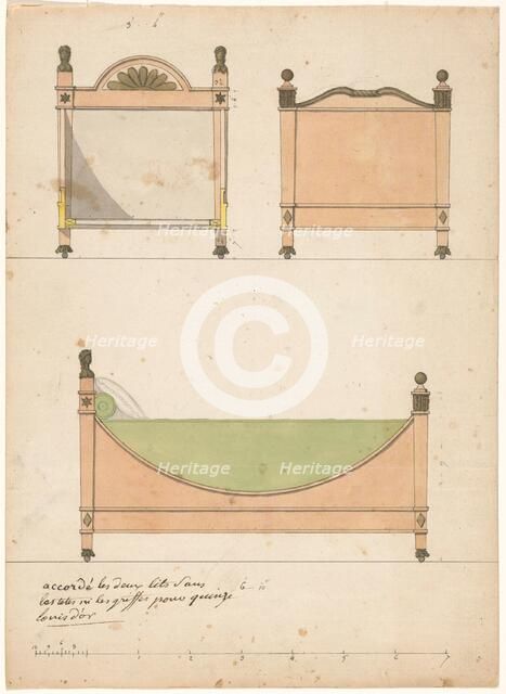 Design for a crib, c.1790. Creator: Anon.