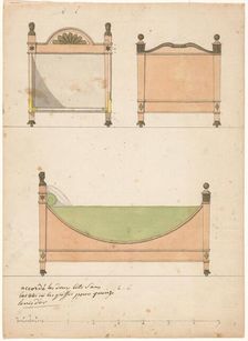 Design for a crib, c.1790. Creator: Anon