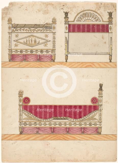 Design for a crib, c.1790. Creator: Anon.