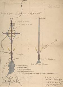 Design for a Cross Supported by Lead Roof Cap, for Belleaw Church, ca. 1880. Creator: Richardson Ellson & Co