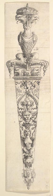 (Design for a Dagger and Sheath), 1543. Creator: Augustin Hirschvogel