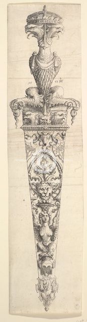 (Design for a Dagger and Sheath), 1543. Creator: Augustin Hirschvogel.