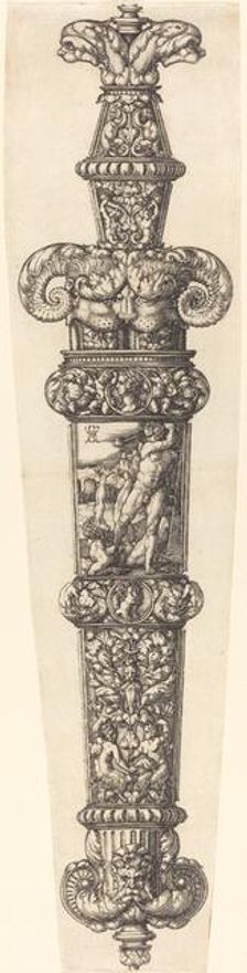 Design for a Dagger Sheath with Cain and Abel, 1539. Creator: Heinrich Aldegrever