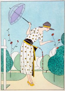 Design for a Day Dress, from Art Gout Beaute, pub. C. 1920's (pochoir print)