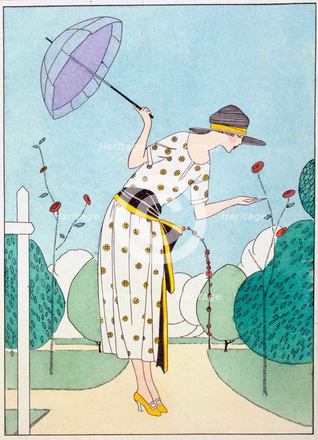 Design for a Day Dress, from Art Gout Beaute, pub. C. 1920's (pochoir print)