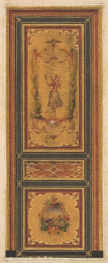 Design for a decorated door, 1830-97. Creators: Jules-Edmond-Charles Lachaise, Eugène-Pierre Gourdet