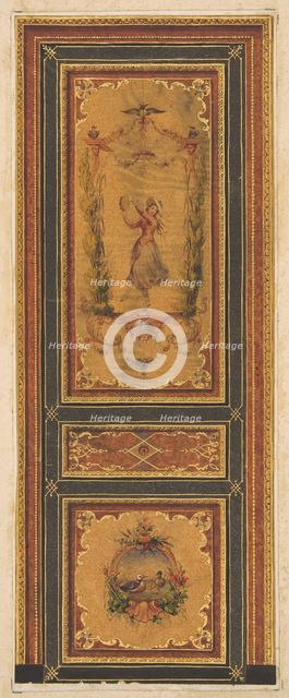Design for a decorated door, 1830-97. Creators: Jules-Edmond-Charles Lachaise, Eugène-Pierre Gourdet.